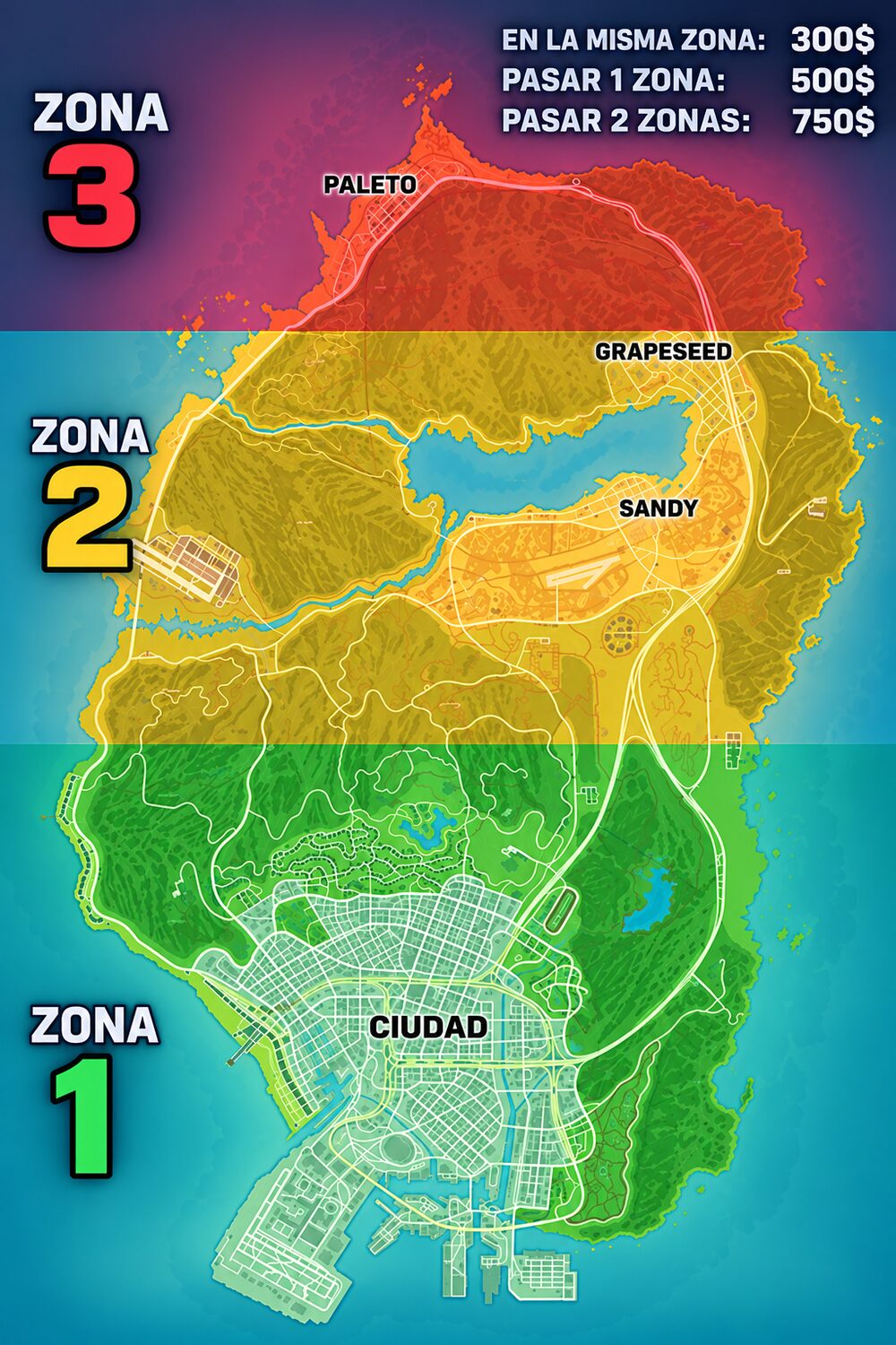 Mapa de zonas de cobertura